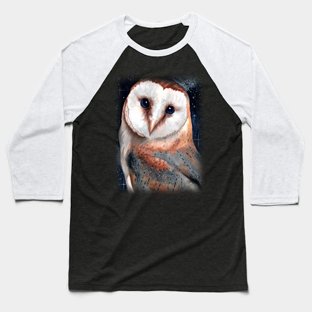 Barn Owl Portrait by Sherrie Spencer Baseball T-Shirt by Sherrie Spencer Studios